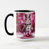 Red Snowman Snowflakes Holiday Mug (Gauche)