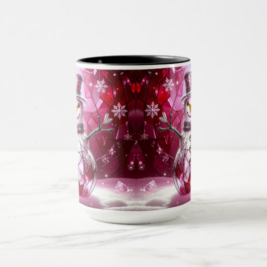 Red Snowman Snowflakes Holiday Mug (Centre)