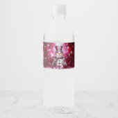 Red Snowman Snowflakes Holiday Waterfles Etiket (Voorkant)