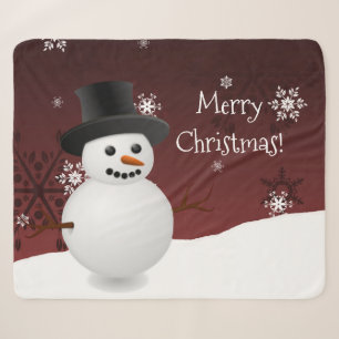Red Snowman Winter Kerstmis Sherpa Blanket Deken