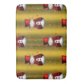 Red Snowmen op Gold Badmat (Voorkant Verticaal)