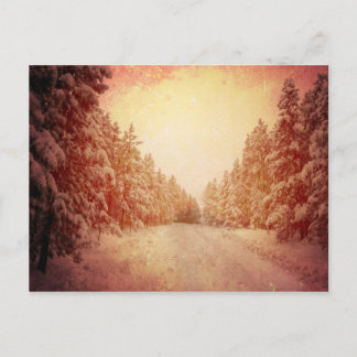 Red Snowy Road, Conifer, CO Briefkaart