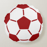 Red Soccer Ball Sports Team Coussin