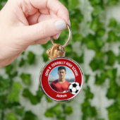 Red Soccer Player Photo High School Sleutelhanger (Hand)