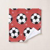 Red Soccer style Noël Ball & Snow Kids Nom (Gant de toilette)