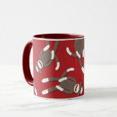 Red Sock Monkey Print Mok (Voorkant links)