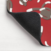 Red Sock Monkey Print Muismat (Hoek)