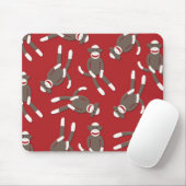 Red Sock Monkey Print Muismat (Met muis)
