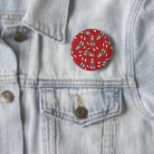 Red Sock Monkey Print Ronde Button 5,7 Cm (In situ)