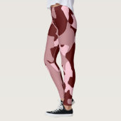 Red Soft Rose Wine Camouflage Leggings (Gauche)
