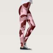 Red Soft Rose Wine Camouflage Leggings (Droite)