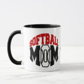Red Softball Ma Gepersonaliseerd Mok (Links)