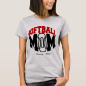Red Softball Ma Gepersonaliseerd T-shirt (Voorkant)
