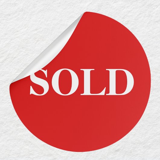 Red SOLD Label Bold Business Sticker