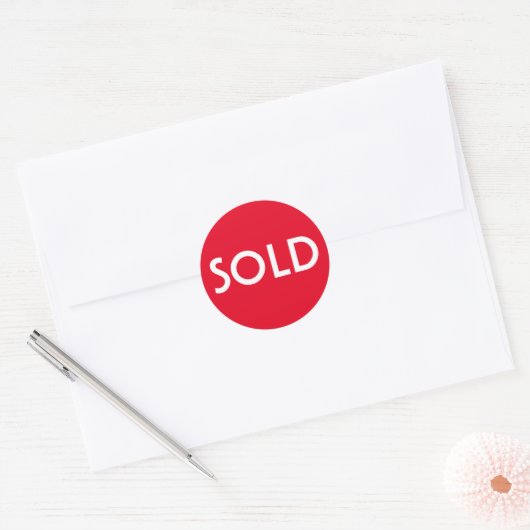 Red Sold Sticker (Envelop)
