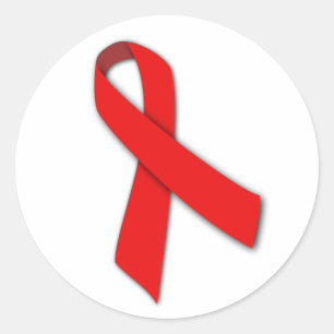 Red Solidarity Ribbon voor AIDS-patiënten Ronde Sticker