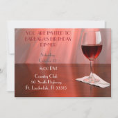 Red Sophisticted Vin rouge anniversaire Invitation (Devant)
