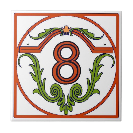 Red Spain Letter House Number Tegels Tegeltje (Voorkant)