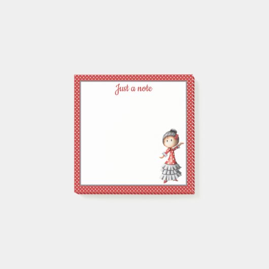 Red Spain Sevillana Flamenco Dancer Personalized Post-it® Notes (Voorkant)