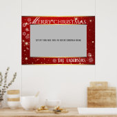 Red Sparking Merry-kerstfoto lijst Poster (Keuken)