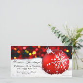 Red Sparkle Business Kerstmis Feestdagenkaart (Staand voorkant)