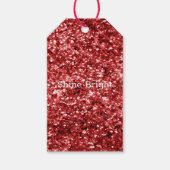 Red Sparkle Glitter Cadeaulabel (Voorkant)