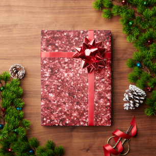 Red Sparkle Glitter Cadeaupapier