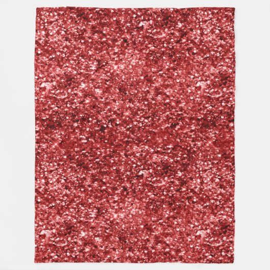 Red Sparkle Glitter Fleece Deken (Voorkant)