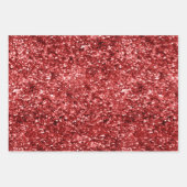 Red Sparkle Glitter Inpakpapier Vel (Voorkant)