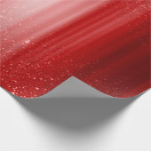 Red Sparkle Glitter Kerstmis Cadeaupapier (Hoek)
