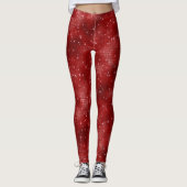 Red Sparkle Glitter Leggings (Voorkant)