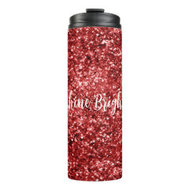 Red Sparkle Glitter Thermosbeker
