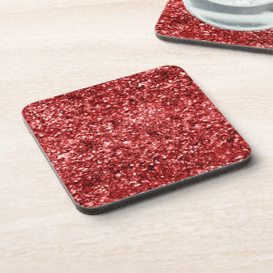 Red Sparkle Glitz Bier Onderzetter