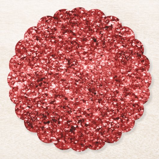 Red Sparkle Glitz Kartonnen Onderzetters (Voorkant)