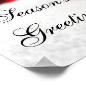 Red Sparkle-kerstsiersneeuw Poster (Hoek)