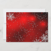Red Sparkle Snowflake kerstfeest Kaart (Achterkant)