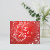 Red Sparkles met kerst Magic Quote Feestdagenkaart (Staand voorkant)