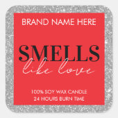 Red Sparkling Custom Valentine's Day Candle Label (Voorkant)