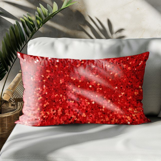 Red sparkling glitter pattern accent kussen (Creator heeft geüpload)