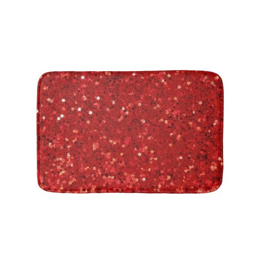 Red sparkling glitter pattern badmat (Voorkant)