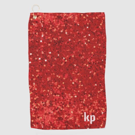 Red sparkling glitter pattern golfhanddoek (Voorkant)