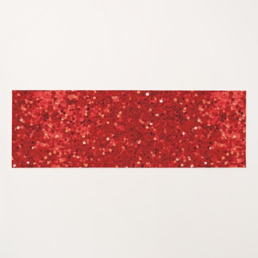 Red sparkling glitter pattern yogamat (Voorkant (horizontaal))