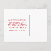 Red Sparkly Holiday Tree Enregistrer la date Carte (Dos)