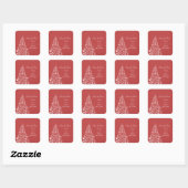 Red Sparkly Holiday Tree Save the Date Stickers (Feuille)