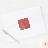 Red Sparkly Holiday Tree Save the Date Stickers (Enveloppe)