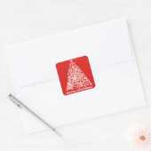 Red Sparkly-kerstsnowflake-boom Vierkante Sticker (Envelop)