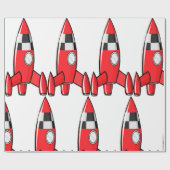 Red Speelgoed Rocket Cadeaupapier (Vlak)