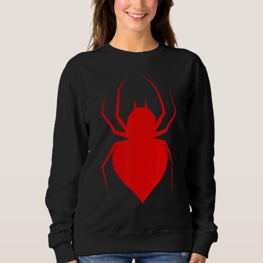 Red Spider Cobweb Spiders Web Arachnophile Insect Trui (Voorkant)