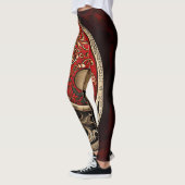 Red Spiritueel Yin en Yang Meditation en Yoga Leggings (Links)