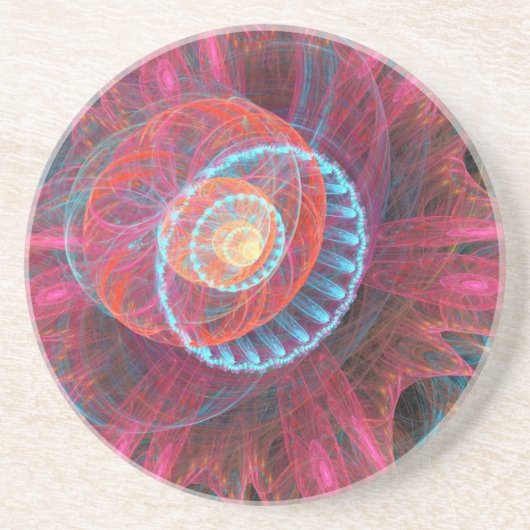 Red Splash Zandsteen Onderzetter (Voorkant)